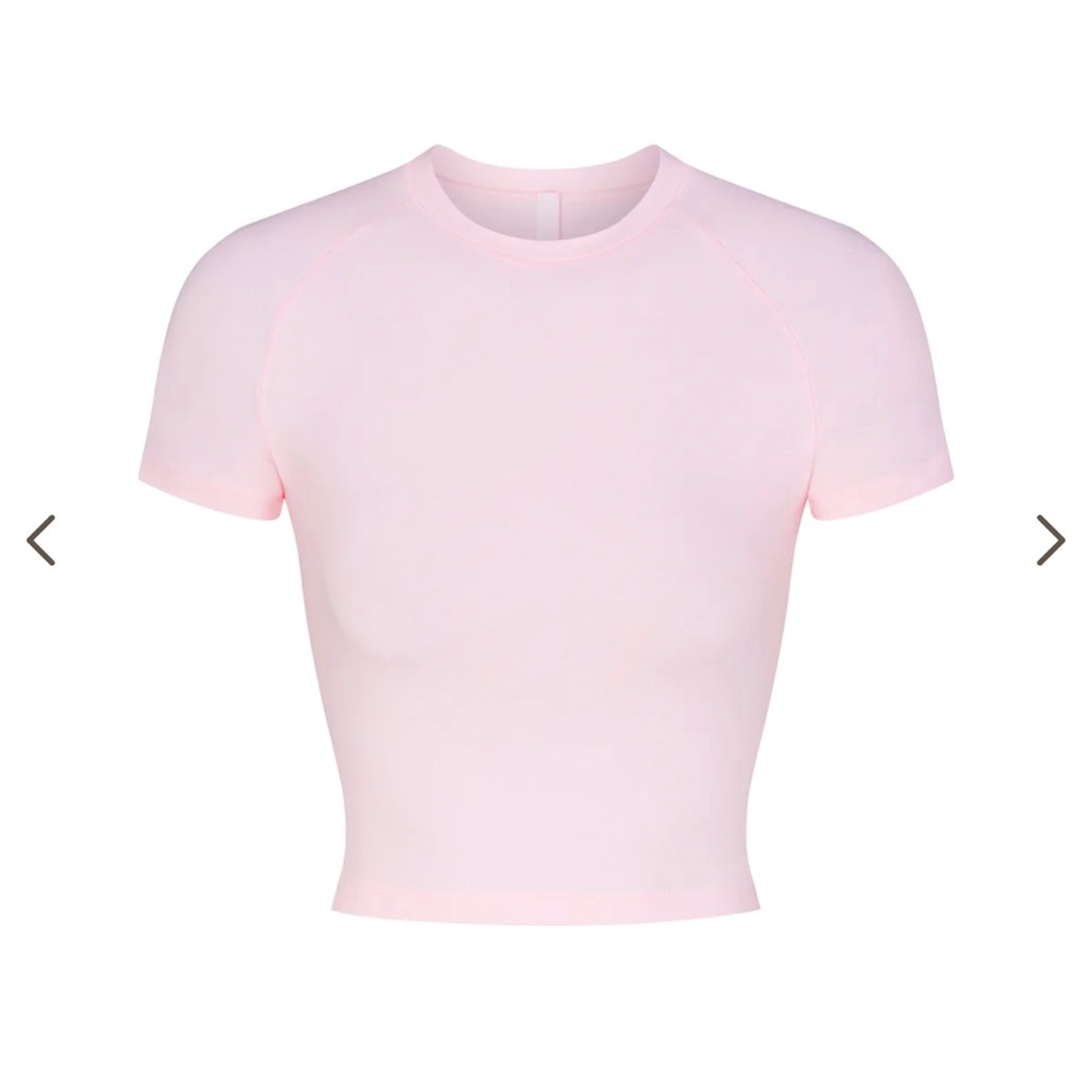 SKIMS New Vintage Cropped Raglan T-Shirt - Cherry Blossom